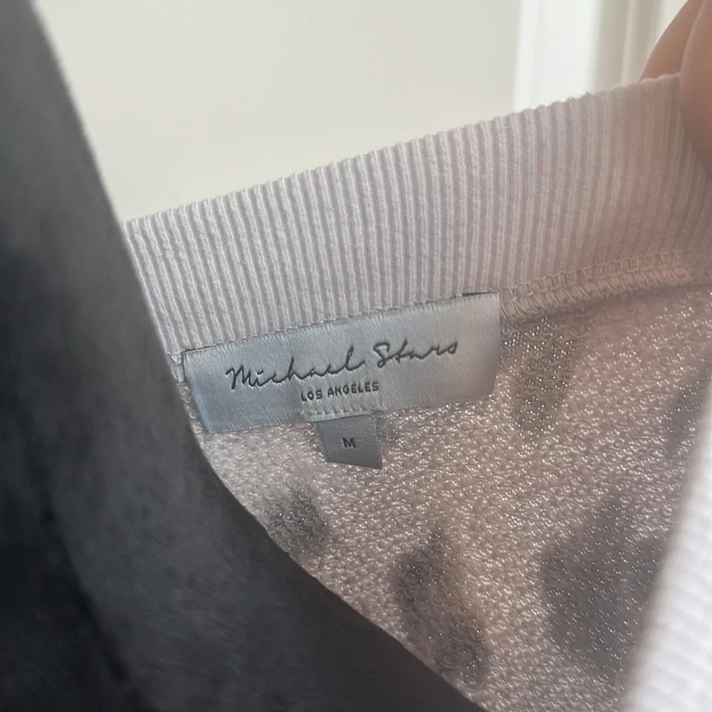 Michael Stars Gray-White and Black Leopard Animal Sweater - Picture 3 of 5